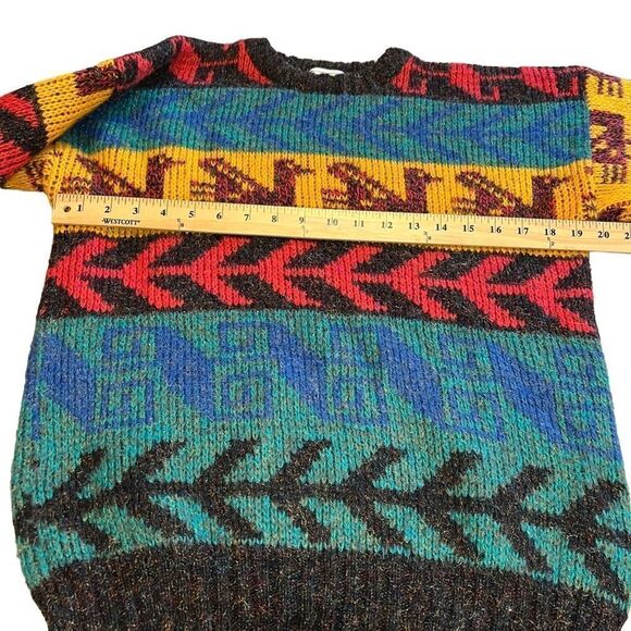 Vintage 90s Fabe Colorful Sweater with Metallic Threads. Sz M. Great Condition! - Picture 9 of 11